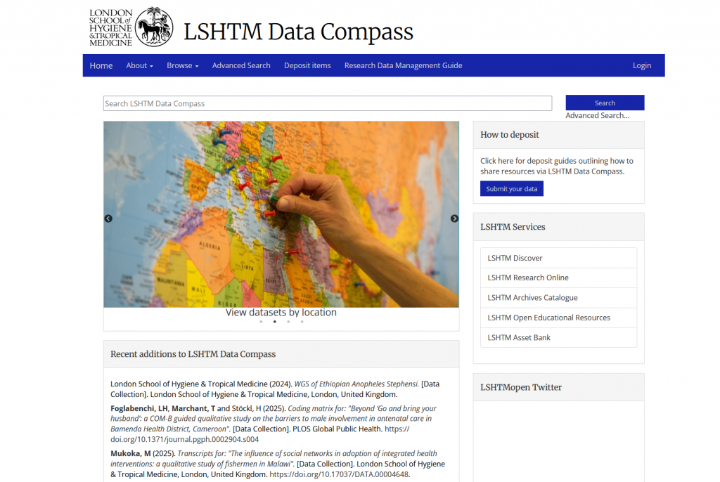 Home page of Data Compass, based at the London School of Hygiene and Tropical Medicine.